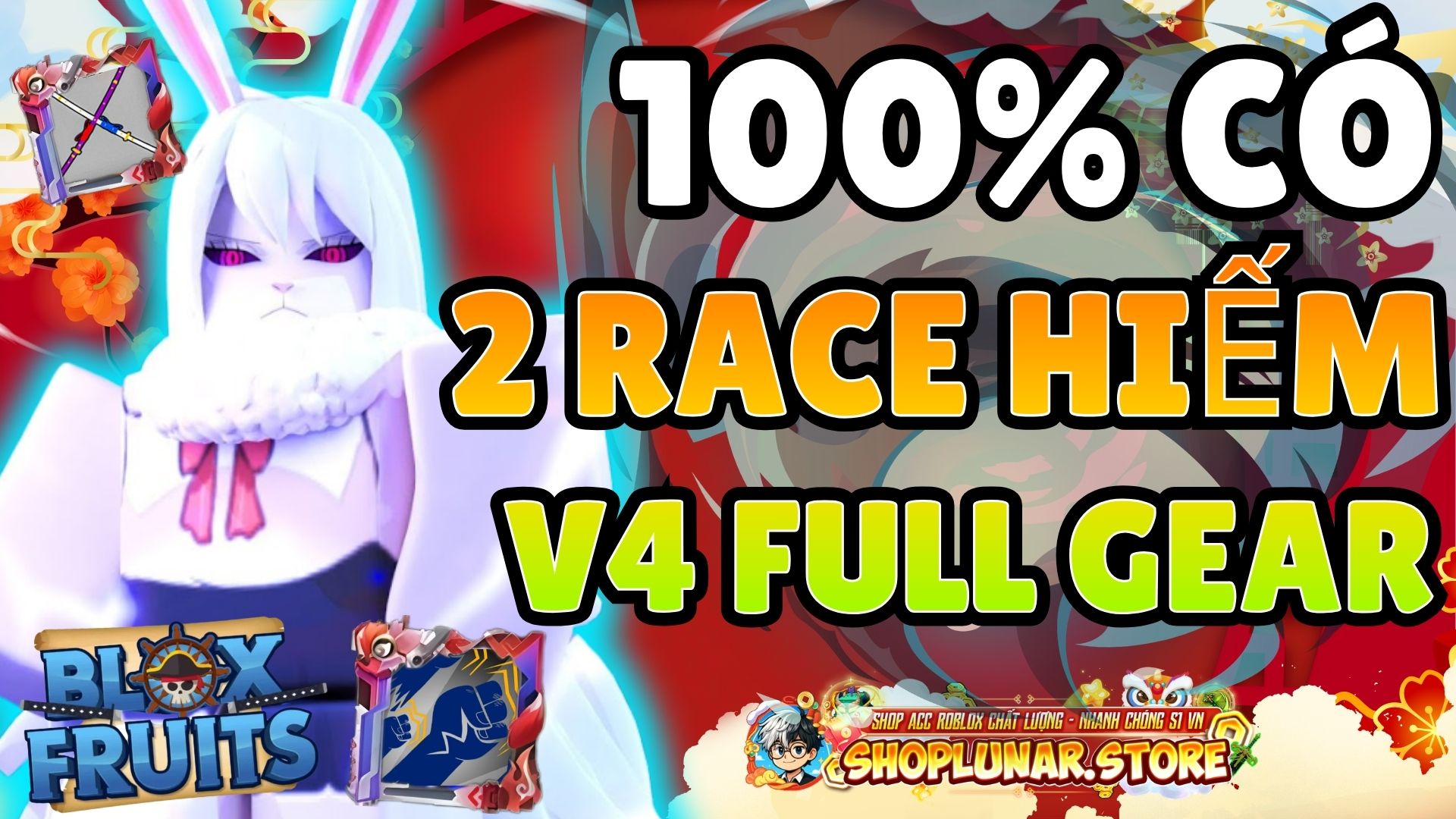 NEW ACC 100% CÓ 2 TỘC CYBORG VÀ GHOUL V4 FULL GEAR